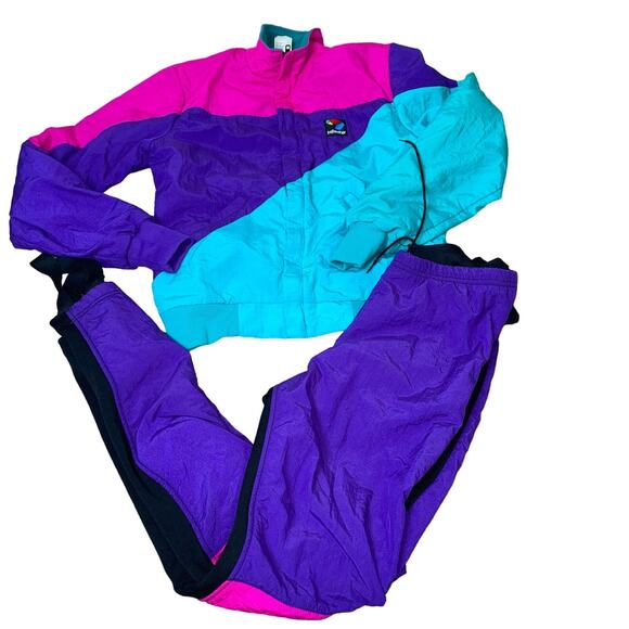 Vintage Bellwether cycling nylon jacket & pants 90's neon SZ M jacket SZ SM Pant - Picture 1 of 16